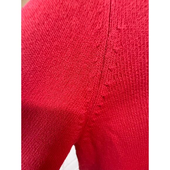 Red Cardigan sweater women's size Large 3/4 sleeve George flaw see description - Picture 7 of 16